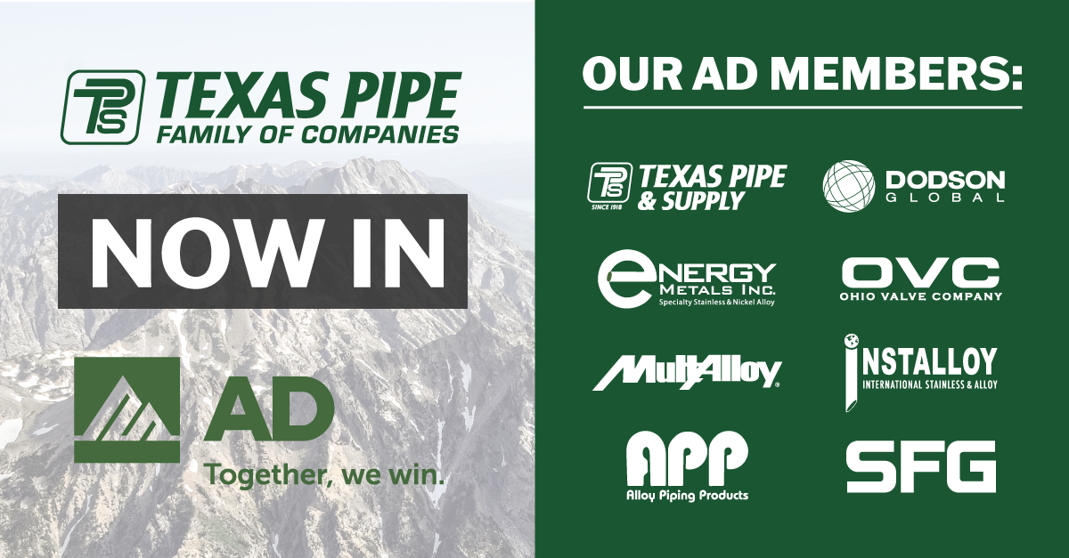Texas Pipe Family of Companies subsidiaries join Affiliated Distributors AD