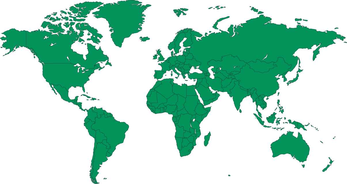 Map of the world with location markers displaying Texas Pipe Family of Companies locations.