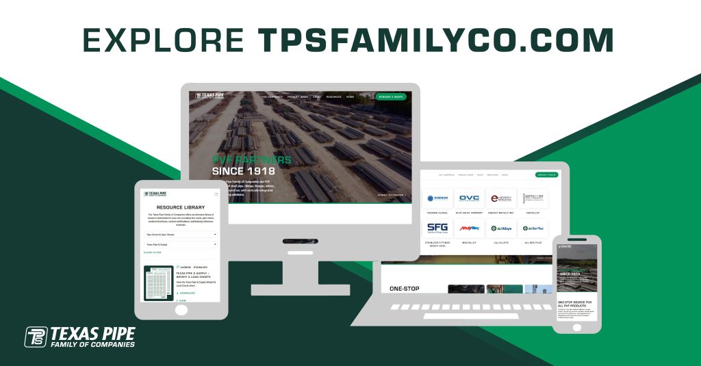 Texas Pipe Family of Companies Launches New site
